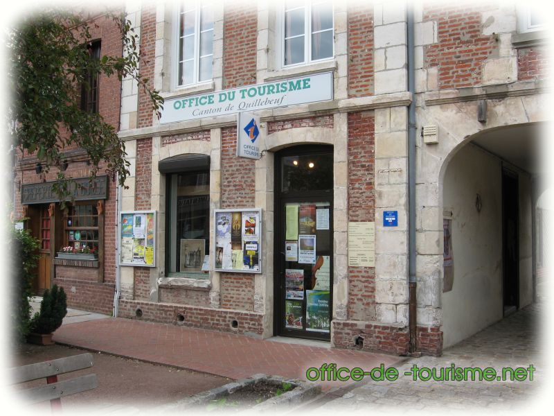 photo de l'enseigne photo de l'office de tourisme de Bourneville-Sainte-Croix dans l'Eure.