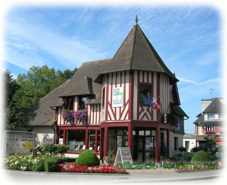 photo de l'enseigne photo de l'office de tourisme de Pont-l'Évêque dans le Calvados.