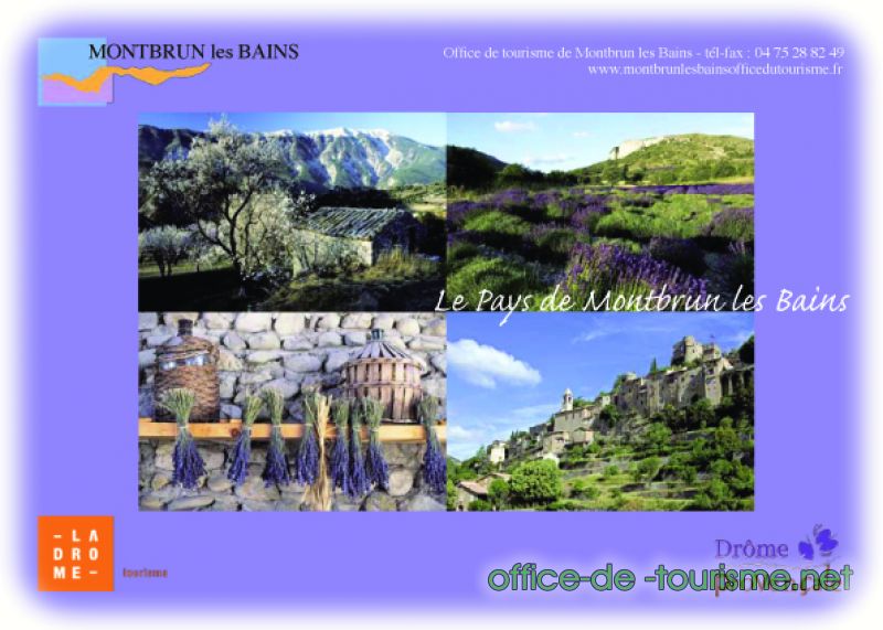 photo de l'enseigne photo de l'office de tourisme de Montbrun-les-Bains dans la Drôme.