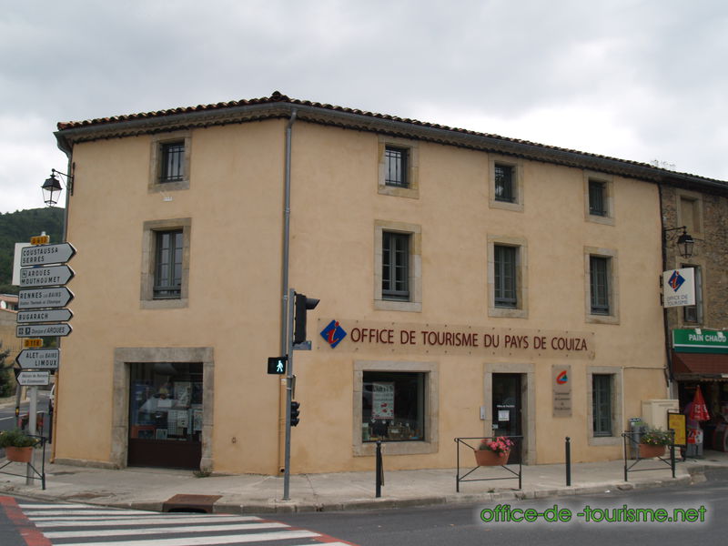photo de l'enseigne photo du syndicat d'initiative de Couiza dans l'Aude.