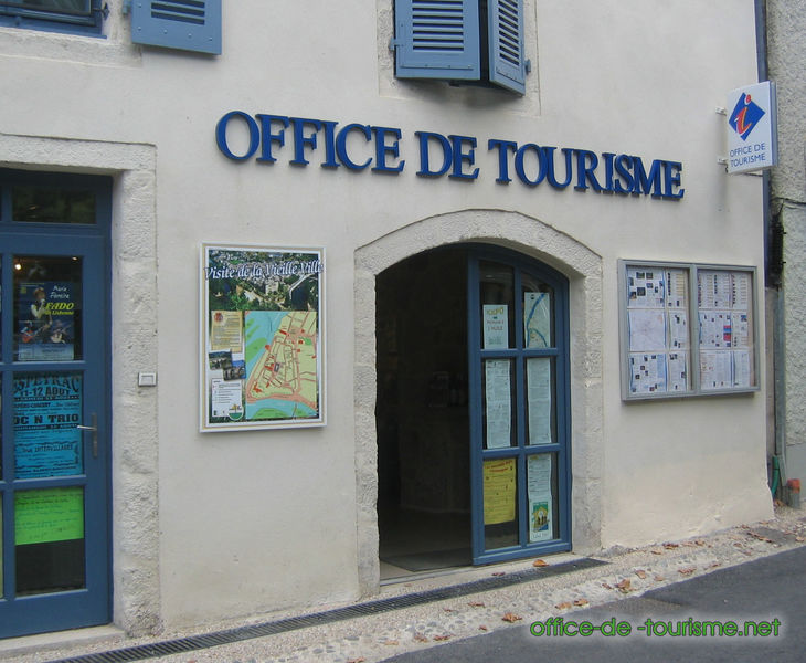 photo de l'enseigne photo de l'office de tourisme d'Entraygues-sur-Truyère dans l'Aveyron.
