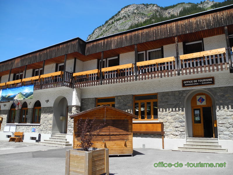 photo de l'enseigne photo de l'office de tourisme de Pralognan-la-Vanoise en Savoie.